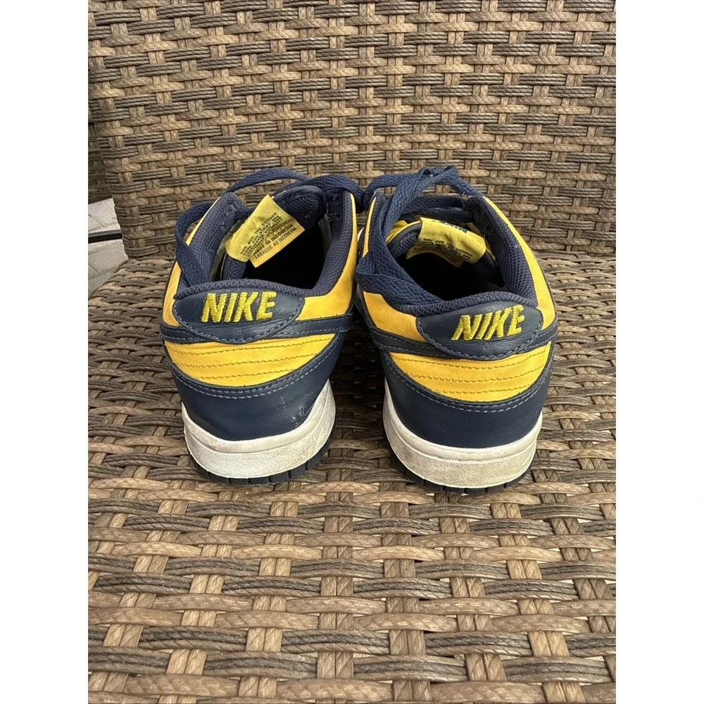Nike Dunk Low (GS) Leather Sneaker Blue/yellow Kids 6.5Y Lace Up CW1590-103